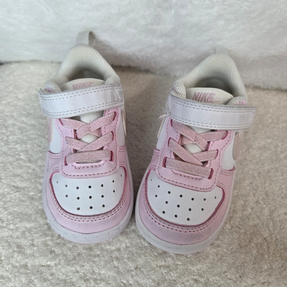 Nike Kids Pink and White Sneakers - Picture 1 of 5
